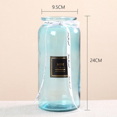 Mini Straight Transparent Glass Vase Ornaments Flower Arrangement Hydroponic Vase