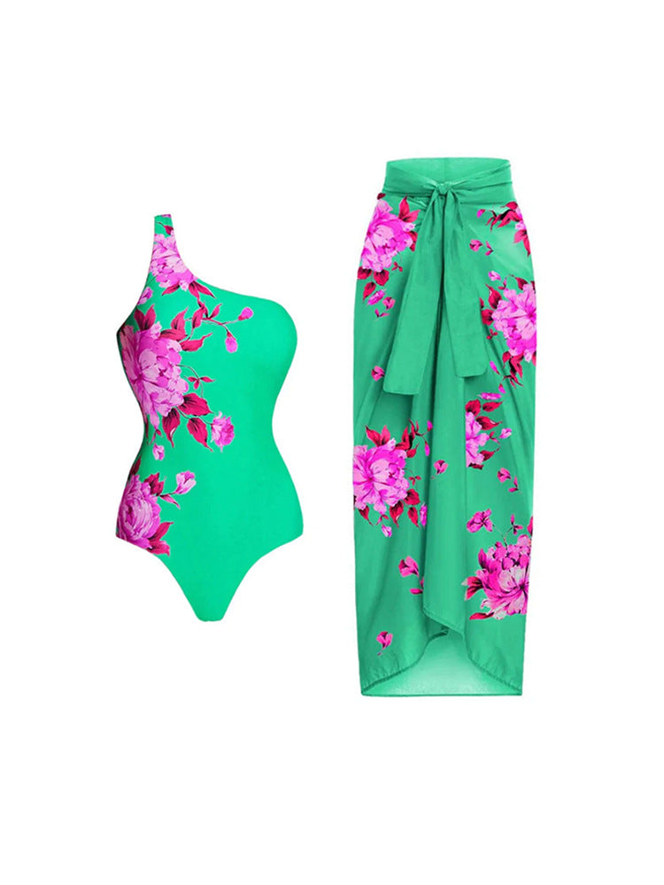 Siamese Conservative Covering Belly Thin Swimsuit French Retro One-piece Bikini