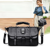 Punk Style Rivet Skull Ghost Head Bag Retro Single Shoulder Diagonal Bag - Alternative Gothic Dark Wear | Embrace Dark Aesthetic Men & Women Gothic Clothing