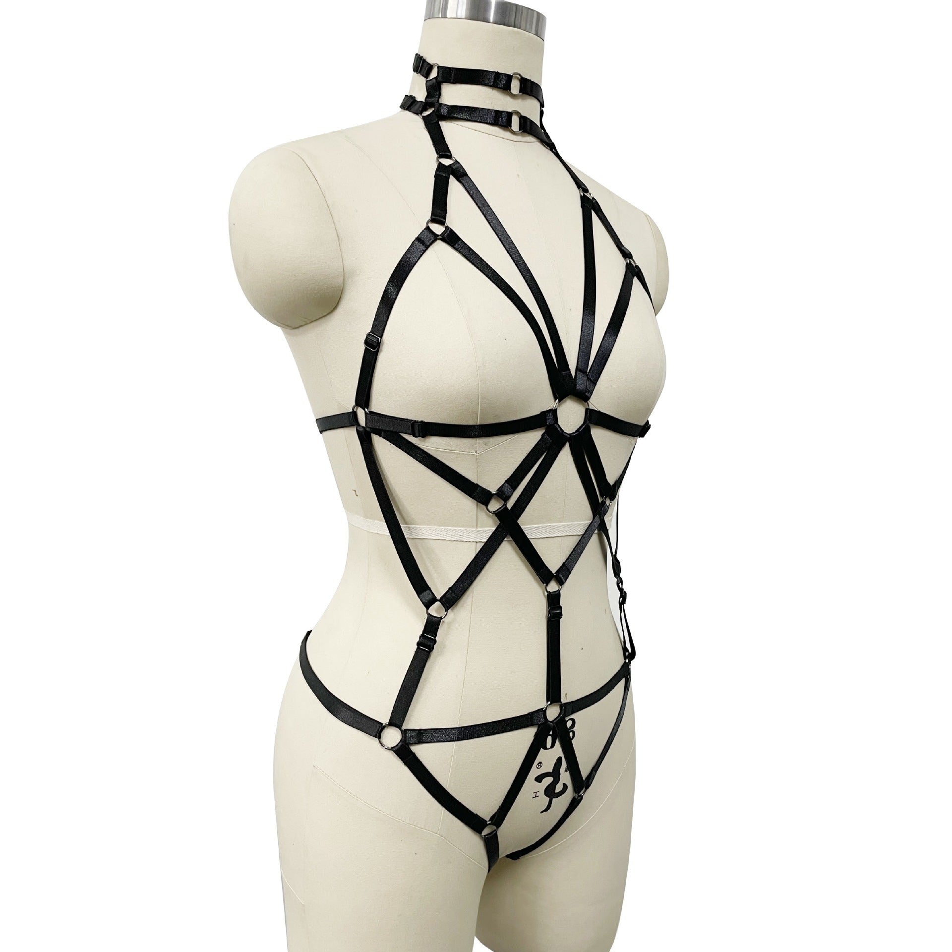 Bra Integrated European And American Style Gothic Harness Adjustable Body Binding Underwear Set - Alternative Gothic Dark Wear | Embrace Dark Aesthetic Men & Women Gothic Clothing