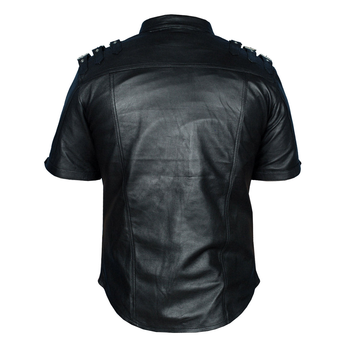 Mens Gothic pUNK Rock Real Leather Shirt Fetish Club Shirt - Alternative Gothic Dark Wear | Embrace Dark Aesthetic Men & Women Gothic Clothing