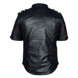 Mens Gothic pUNK Rock Real Leather Shirt Fetish Club Shirt - Alternative Gothic Dark Wear | Embrace Dark Aesthetic Men & Women Gothic Clothing
