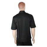Short Sleeves Gothic Military Shirt Black Punk Shirt - Alternative Gothic Dark Wear | Embrace Dark Aesthetic Men & Women Gothic Clothing