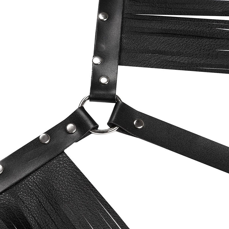 Women's Fashion Simple Tassel Harness Skirt Belt Set Leather Harness - Alternative Gothic Dark Wear | Embrace Dark Aesthetic Men & Women Gothic Clothing