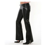 Ladies Low Waisted Flare Pants - Alternative Gothic Dark Wear | Embrace Dark Aesthetic Men & Women Gothic Clothing