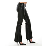 Women Fetish Lace Up Side Waist Pants - Alternative Gothic Dark Wear | Embrace Dark Aesthetic Men & Women Gothic Clothing