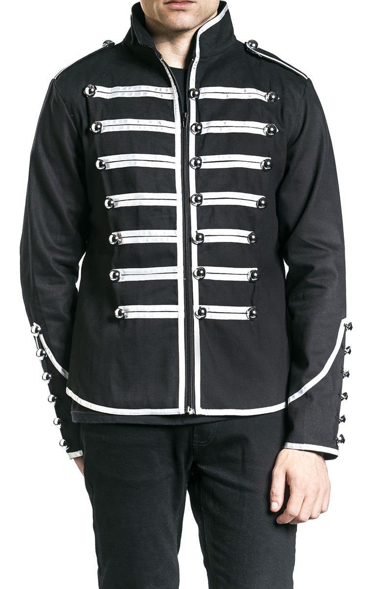 Men Black Parade Marching Jacket | MCR Inspired Gothic Army Band Drummer Coat