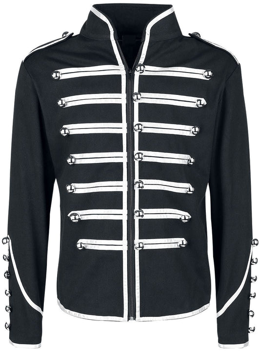 Men Black Parade Marching Jacket | MCR Inspired Gothic Army Band Drummer Coat