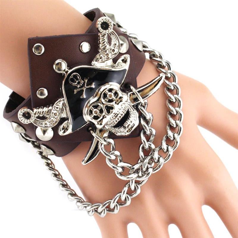 Rivet chain punk bracelet - Alternative Gothic Dark Wear | Embrace Dark Aesthetic Men & Women Gothic Clothing