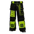 Men Gothic Cyber Rave Baggy Trousers | Black Green Fear Pants with Circuit Print