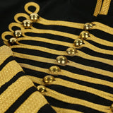 Men Golden Silver Parade Jacket | Gothic Army Drummer Coat with Metal Buttons & Rope Trim