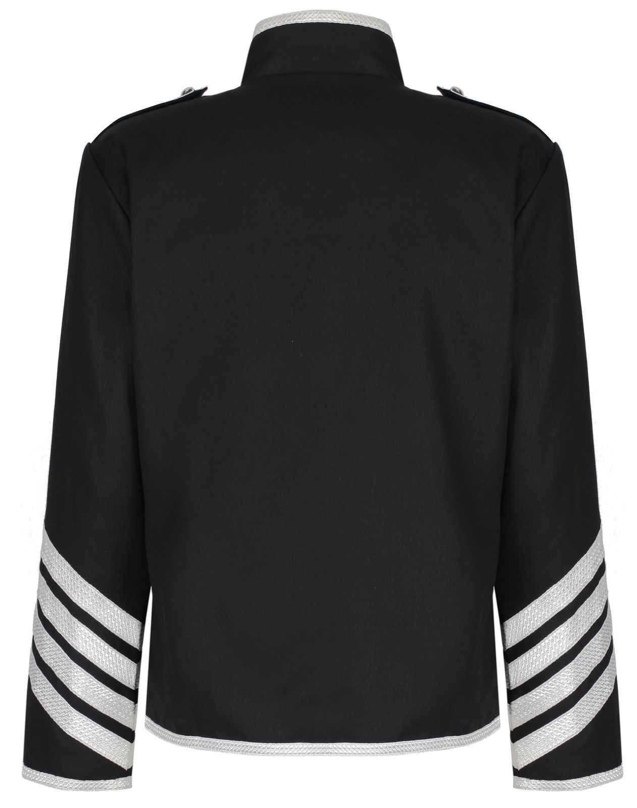 Men Golden Silver Parade Jacket | Gothic Army Drummer Coat with Metal Buttons & Rope Trim