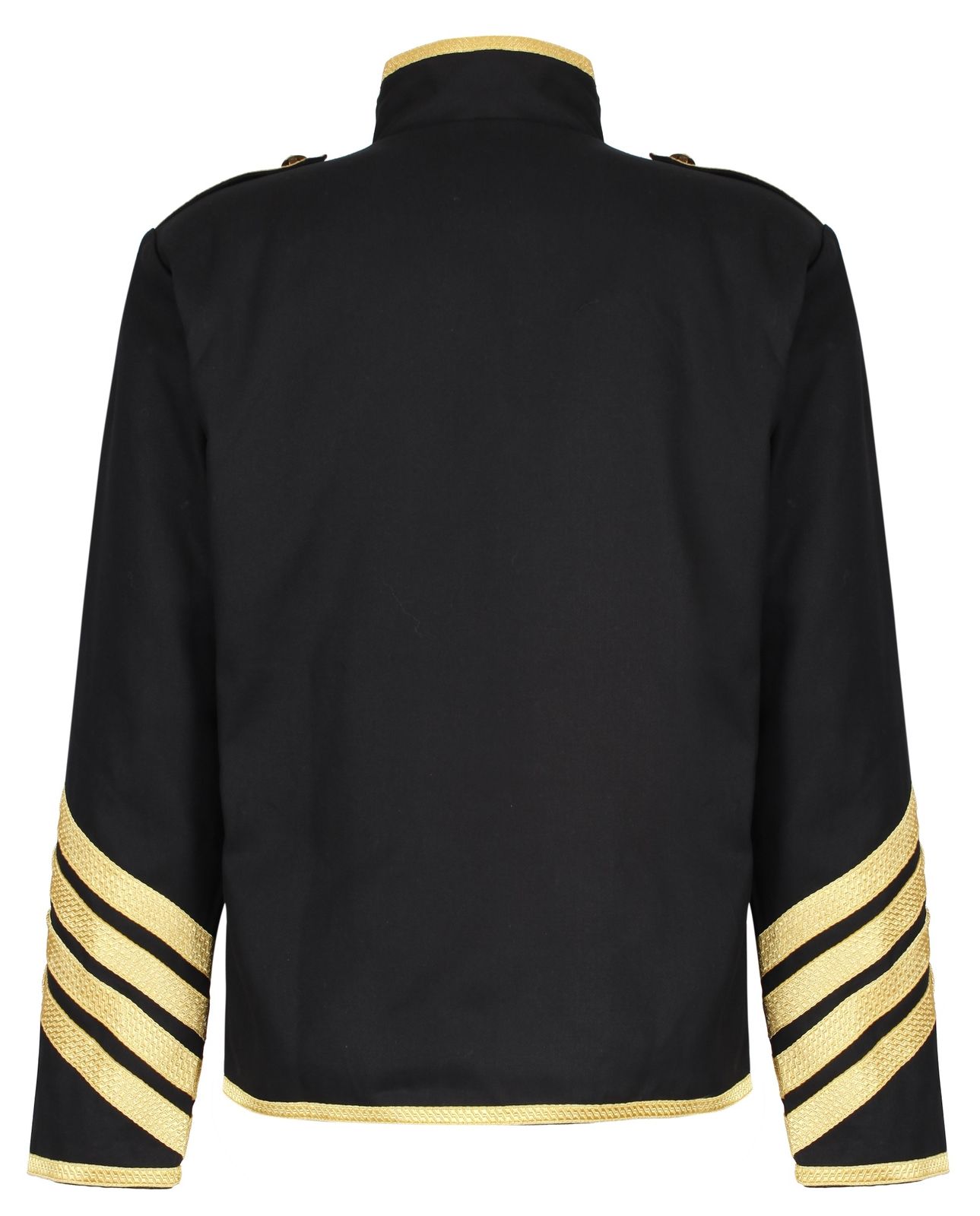 Men Golden Silver Parade Jacket | Gothic Army Drummer Coat with Metal Buttons & Rope Trim
