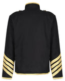 Men Golden Silver Parade Jacket | Gothic Army Drummer Coat with Metal Buttons & Rope Trim