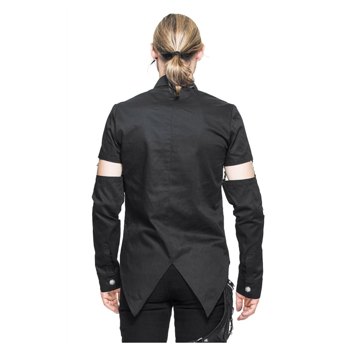 Men Gothic Devil Fashion Gothic Shirt Dave Vanian Shirt With Detachable Sleeve - Alternative Gothic Dark Wear | Embrace Dark Aesthetic Men & Women Gothic Clothing