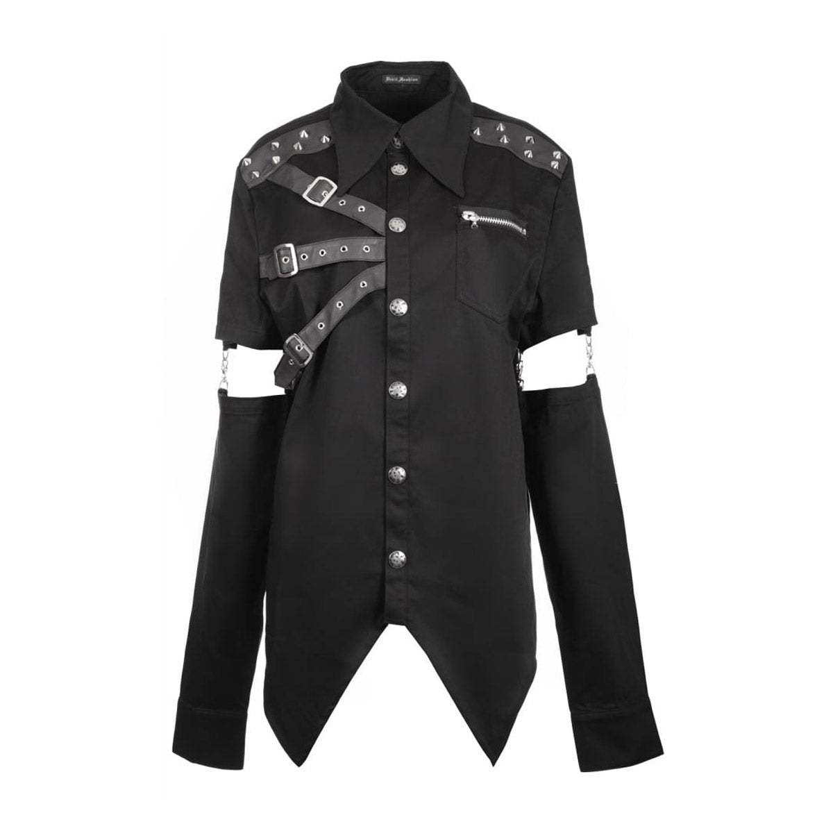 Men Gothic Devil Fashion Gothic Shirt Dave Vanian Shirt With Detachable Sleeve - Alternative Gothic Dark Wear | Embrace Dark Aesthetic Men & Women Gothic Clothing