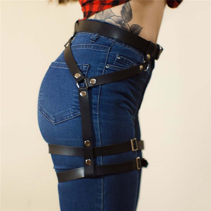 Ladies Belt Straps, Artificial Belt, Gothic Harness, Leg Binding - Alternative Gothic Dark Wear | Embrace Dark Aesthetic Men & Women Gothic Clothing