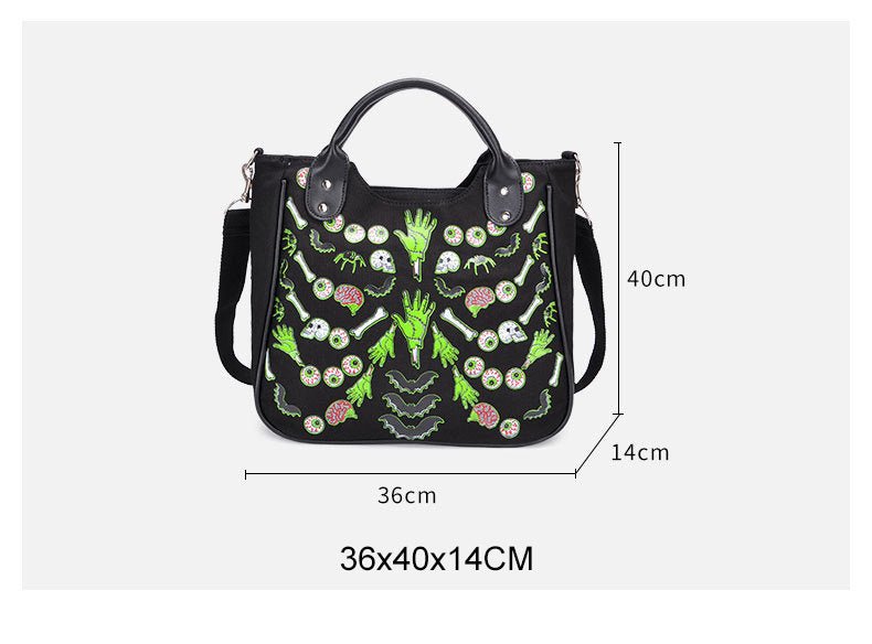 Halloween skull print handbag - Alternative Gothic Dark Wear | Embrace Dark Aesthetic Men & Women Gothic Clothing