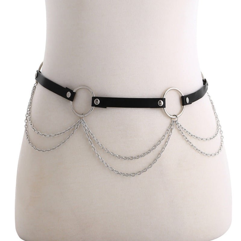 Chain - Belt Straps Waist - Jewelry Body - Harness Fashion - Accessory Sexy Rave Women Girls - Alternative Gothic Dark Wear | Embrace Dark Aesthetic Men & Women Gothic Clothing