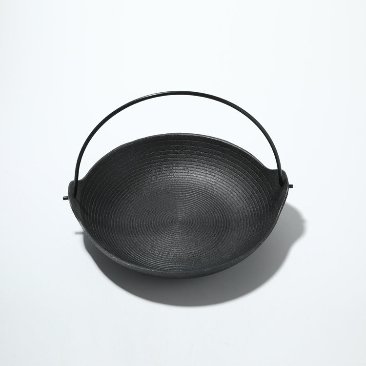 Cast Iron Barbecue Charcoal Oven Japanese Shouxi Hanging Pot Single Dry Pot Solid Alcohol Oven Household Square Stove Small Hot Pot