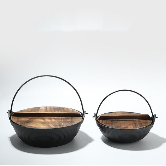 Cast Iron Barbecue Charcoal Oven Japanese Shouxi Hanging Pot Single Dry Pot Solid Alcohol Oven Household Square Stove Small Hot Pot