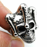 European And American Fashion Skull Head Imitation Stainless Steel Clown Ring Gothic Men's Jewelry Ring