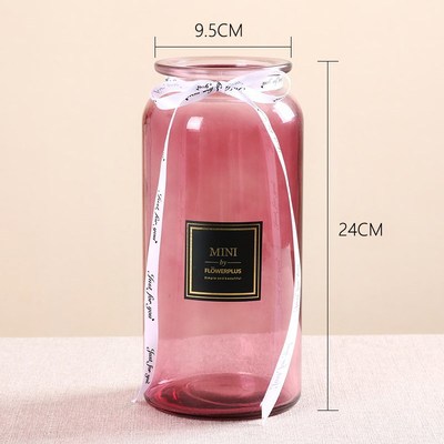 Mini Straight Transparent Glass Vase Ornaments Flower Arrangement Hydroponic Vase