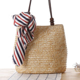 One - shoulder Straw Bag Women Bag Seaside Vacation Woven Bag Straw Bag Beach Bag - Alternative Gothic Dark Wear | Embrace Dark Aesthetic Men & Women Gothic Clothing