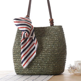 One - shoulder Straw Bag Women Bag Seaside Vacation Woven Bag Straw Bag Beach Bag - Alternative Gothic Dark Wear | Embrace Dark Aesthetic Men & Women Gothic Clothing