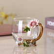 Light Luxury Enamel Water Cup Tea Cup Household High Temperature Resistant Crystal Glass Flower Tea Cup
