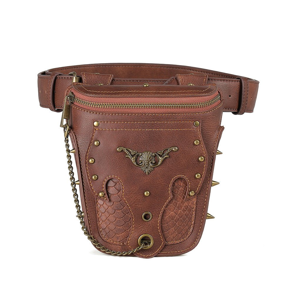 Ladies One - shoulder Messenger Bag Motorcycle Rivet Mobile Phone Chain Bag - Alternative Gothic Dark Wear | Embrace Dark Aesthetic Men & Women Gothic Clothing