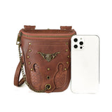 Ladies One - shoulder Messenger Bag Motorcycle Rivet Mobile Phone Chain Bag - Alternative Gothic Dark Wear | Embrace Dark Aesthetic Men & Women Gothic Clothing