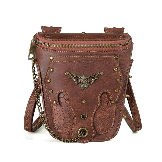 Ladies One - shoulder Messenger Bag Motorcycle Rivet Mobile Phone Chain Bag - Alternative Gothic Dark Wear | Embrace Dark Aesthetic Men & Women Gothic Clothing