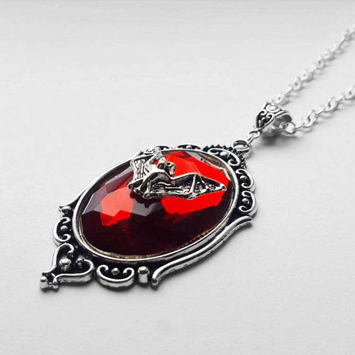 Gothic Red Bat Necklace All-match