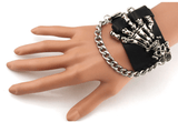 Aroncent 3 Piece Set Spike Studded Rivet Punk Rock Biker Leather Bracelets with Wide Straps and Adjustable Chain Wristbands - Alternative Gothic Dark Wear | Embrace Dark Aesthetic Men & Women Gothic Clothing