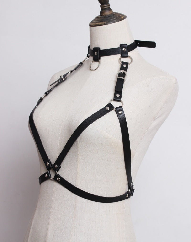 Gothic Harajuku Harness Cage Bra Underwear - Alternative Gothic Dark Wear | Embrace Dark Aesthetic Men & Women Gothic Clothing