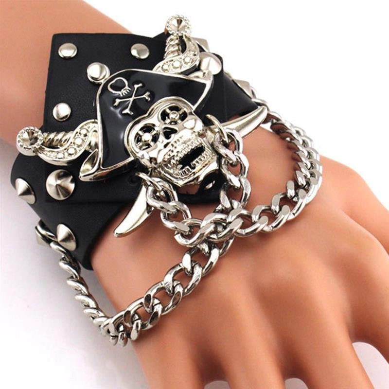 Rivet chain punk bracelet - Alternative Gothic Dark Wear | Embrace Dark Aesthetic Men & Women Gothic Clothing