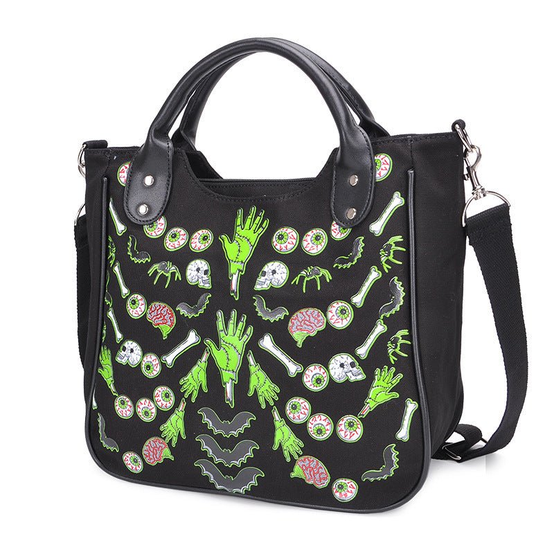 Halloween skull print handbag - Alternative Gothic Dark Wear | Embrace Dark Aesthetic Men & Women Gothic Clothing