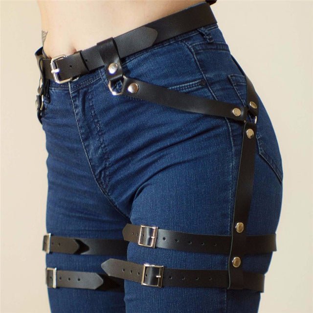Ladies Belt Straps, Artificial Belt, Gothic Harness, Leg Binding - Alternative Gothic Dark Wear | Embrace Dark Aesthetic Men & Women Gothic Clothing