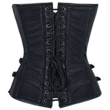 Women Gothic Faux Leather Overbust Corset | Sexy Steel Boned Waist Training Corset