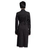 Women Gothic Officer Black Trench Coat | Military-Inspired Elegance Coat