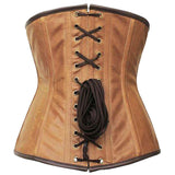 Crossed Design Steampunk Crunch Leather Underbust | Custom Made Women Corset