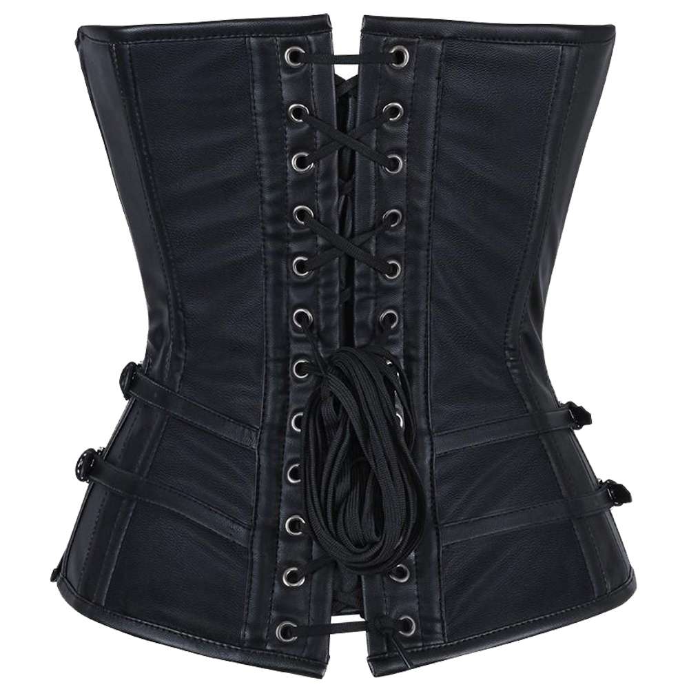 Women Gothic Waist Trainer Overbust Corset | Cerys Vintage Leather Bustier Corset