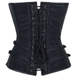 Women Gothic Waist Trainer Overbust Corset | Cerys Vintage Leather Bustier Corset