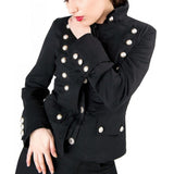Women Gothic Denim Military Jacket | Corsair Army Uniform Style Outerwear