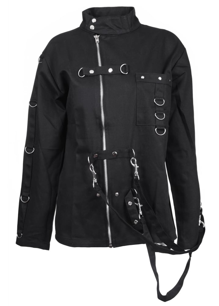 Women Bondage Zipper Jacket | High Neck Steampunk Gothic Cotton Outerwear