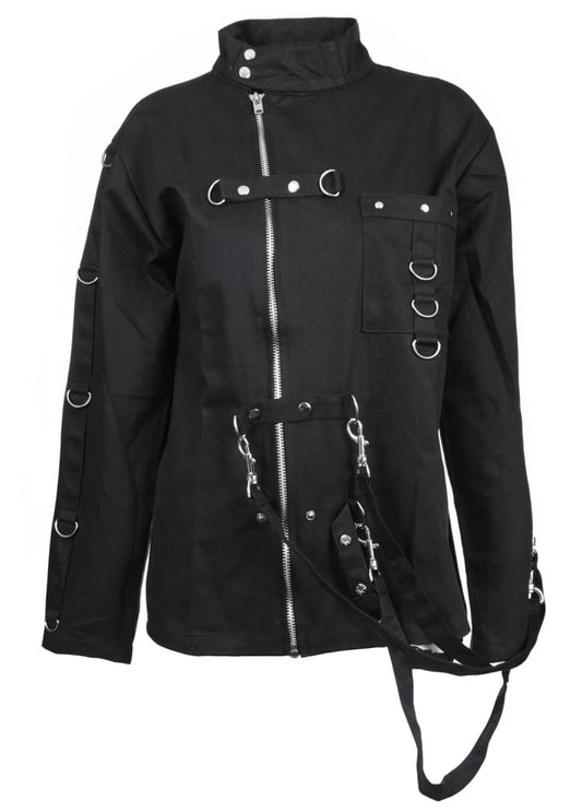 Women Bondage Zipper Jacket | High Neck Steampunk Gothic Cotton Outerwear