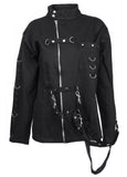Women Bondage Zipper Jacket | High Neck Steampunk Gothic Cotton Outerwear