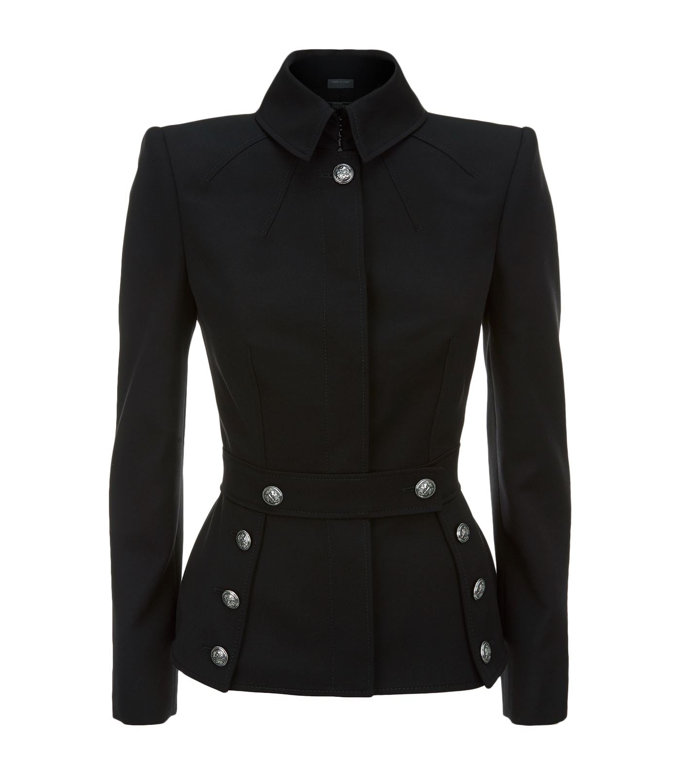 Women Black Wool Gothic Military Coat | Victorian Style Long Winter Jacket