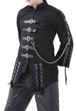 Cyber Emo Chain Jacket | Gothic Corset Lace-Up Black Punk Jacket with Metal Chains Jacket